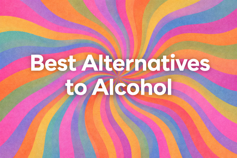 Best Alternatives to Alcohol blog headline on wavy rainbow background