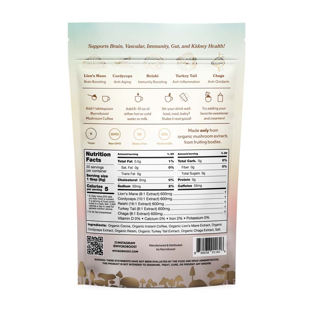 MycroBoost™ Functional Mushroom Coffee - 30 servings