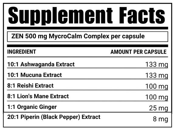MycroCalm™ Zen Adaptogen Nervous System Calming Capsules