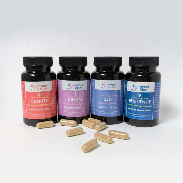 WHOLESALE 6-pack: MycroCalm Zen Daytime Calming Capsules (30ct) Adaptogen & Functional Mushroom formula