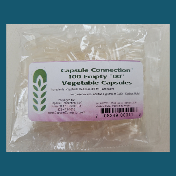 100 pack Double 0 (size 00) empty capsules